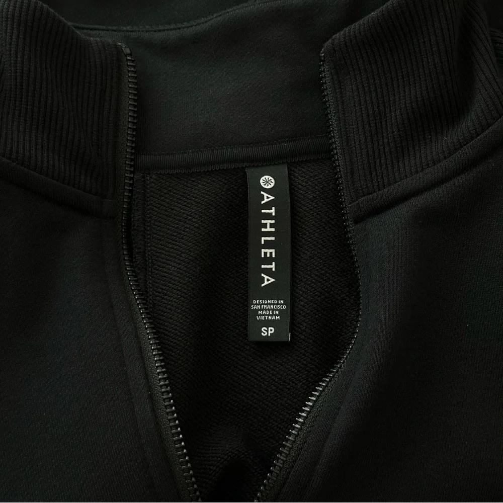 Athleta West Town‎ dress black half-zip Sz Small Petite - Picture 6 of 14